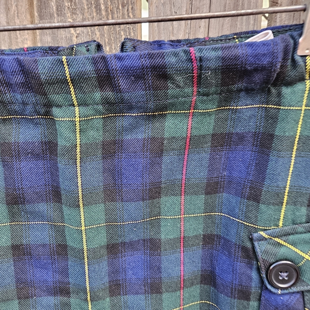 Lands'End Plaid Mini Skirt with Button Detail Size 12 - Picture 13 of 15